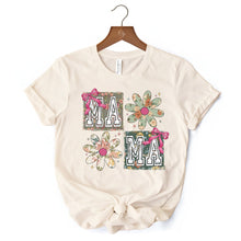 Carregar imagem no visualizador da galeria, Floral Mama Coquette T-Shirt, White and Natural Boho Tee for Sweet and Stylish Moms