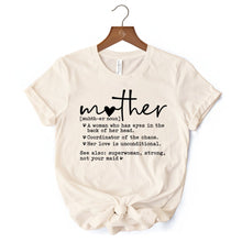 Carregar imagem no visualizador da galeria, Funny Mom Definition T-Shirt, White, Natural and Black Tee for Strong and Real Mothers