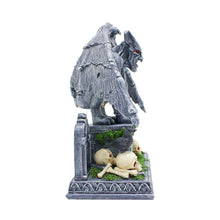Carregar imagem no visualizador da galeria, Grave Guardian Gargoyle Figurine, 7" Solar Powered Gothic Halloween Garden Statue