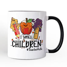Carregar imagem no visualizador da galeria, I Smell Children Witch Teacher Life Personalized Mug, Back To School Halloween Gift with Custom Name