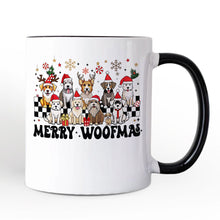 Carregar imagem no visualizador da galeria, Merry Woofmas Dog Mama Personalized Mug, Dogs With Santa Hats Christmas Gift with Custom Name