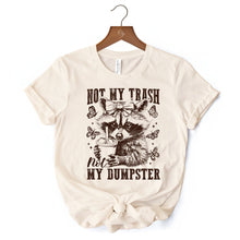 Carregar imagem no visualizador da galeria, Not My Trash Not My Dumpster Cute Raccoon T-Shirt, White and Natural Vintage Coquette Bow Women Tee