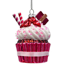Carregar imagem no visualizador da galeria, Romantic Cupcake Glass Ornament, Romantic Keepsake Christmas Decor