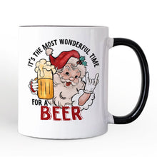 Carregar imagem no visualizador da galeria, Santa Beer Christmas Personalized Mug, It’s The Most Wonderful Time Funny Holiday Gift with Custom Name