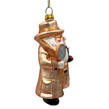 Load image into Gallery viewer, Santa the Detective Glass Christmas Ornament, Criminal Police Investigator Gift