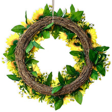 Carregar imagem no visualizador da galeria, Sunflower Wreath for Front Door or Home, 20 Inches