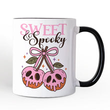 Carregar imagem no visualizador da galeria, Sweet and Spooky Poison Cherries Halloween Personalized Mug, Coquette Skulls Gift with Custom Name
