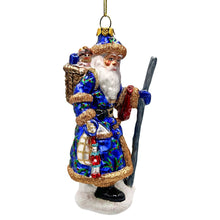 Load image into Gallery viewer, Victorian Vagabound Santa Claus Glass Christmas Ornament, Purple Tree Decor