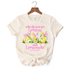 Load image into Gallery viewer, When Life Gives You Lemons Make Lemonade T-Shirt, Coquette White, Natural and Black Summer Girl Tee