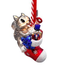 Carregar imagem no visualizador da galeria, Whimsical Cute Squirrel Glass Ornament, Funny Adorable Animal Gift for Kids