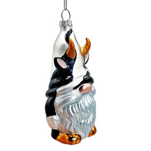 Carregar imagem no visualizador da galeria, Whimsical Gnome Cow Handblown Glass Christmas Ornament, Cute Holiday Decor