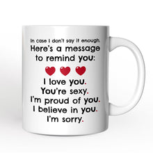 Load image into Gallery viewer, All The Things to Say Heartful Message Personalized Mug, Romantic Sincere Gift For Husband or Wife With Custom Name