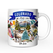 Load image into Gallery viewer, Artistic Colorado State Themes and Landmarks Personalized Mug With Custom Name