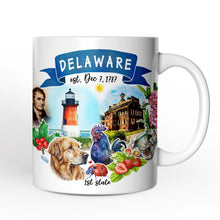 Load image into Gallery viewer, Artistic Delaware State Themes and Landmarks Personalized Mug With Custom Name