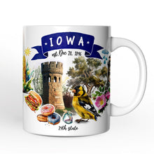 Load image into Gallery viewer, Artistic Iowa State Themes and Landmarks Personalized Mug With Custom Name