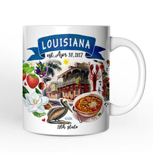 Carregar imagem no visualizador da galeria, Artistic Louisiana State Themes and Landmarks Personalized Mug With Custom Name