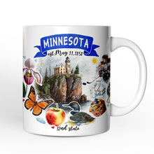 Load image into Gallery viewer, Artistic Minnesota State Themes and Landmarks Personalized Mug With Custom Name