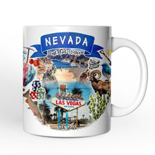 Load image into Gallery viewer, Artistic Nevada State Themes and Landmarks Personalized Mug With Custom Name
