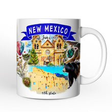 Carregar imagem no visualizador da galeria, Artistic New Mexico State Themes and Landmarks Personalized Mug With Custom Name