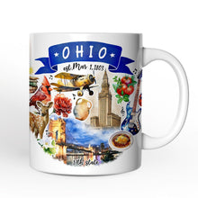 Carregar imagem no visualizador da galeria, Artistic Ohio State Themes and Landmarks Personalized Mug With Custom Name