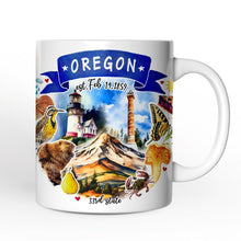 Carregar imagem no visualizador da galeria, Artistic Oregon State Themes and Landmarks Personalized Mug With Custom Name