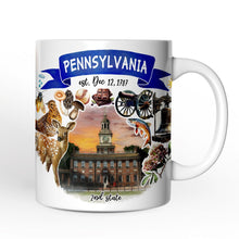 Carregar imagem no visualizador da galeria, Artistic Pennsylvania State Themes and Landmarks Personalized Mug With Custom Name