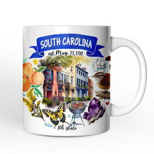 Load image into Gallery viewer, Artistic South Carolina State Themes and Landmarks Personalized Mug With Custom Name