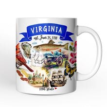 Carregar imagem no visualizador da galeria, Artistic Virginia State Themes and Landmarks Personalized Mug With Custom Name