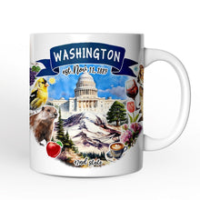 Carregar imagem no visualizador da galeria, Artistic Washington State Themes and Landmarks Personalized Mug With Custom Name