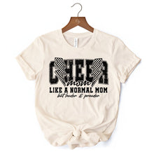 Cargar imagen en el visor de la galería, Cheer Mom Lightning T-Shirt, Cheerleader Retro White and Natural Tee for Proud Sports Mothers