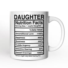 Load image into Gallery viewer, Daughter Nutrition Facts Personalized Mug, Birthday Gift with Custom Name