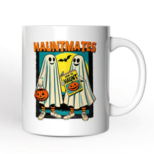 Load image into Gallery viewer, Funny Retro Ghosts Hauntmates Personalized Mug, Vintage Best Friend Halloween Gift with Custom Names