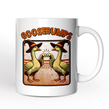 Carregar imagem no visualizador da galeria, Goosebumps Personalized Mug, Retro Best Friend Halloween Goose Gift with Custom Names