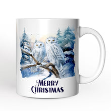 Carregar imagem no visualizador da galeria, Snowy Owl Personalized Mug, Grand Arctic Majesty Christmas Gift With Custom Name and Date