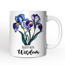 Carregar imagem no visualizador da galeria, Iris Stained Glass Personalized Mug, Beauty With Wisdom Custom Name Gift
