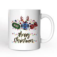 Carregar imagem no visualizador da galeria, Personalized Mug Casino Buffalo Plaid Christmas, Poker and Dice, Player and Staff Gift