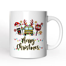 Carregar imagem no visualizador da galeria, Personalized Mug School Bus Driver Buffalo Plaid Christmas Gift