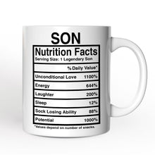 Carregar imagem no visualizador da galeria, Son Nutrition Facts Personalized Mug, Birthday Gift with Custom Name