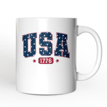 Carregar imagem no visualizador da galeria, USA 1776 Stars Personalized Mug, Bold Patriotic Gift with Custom Name