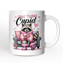 Carregar imagem no visualizador da galeria, Valentines Snarky Racoon Personalized Mug, Not Today Cupid, Sarcastic Funny Racoon Lover Gift With Custom Name