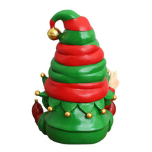 Cargar imagen en el visor de la galería, Cheerful Elf Gnome Festive Figurine, 8" Christmas Garden Statue