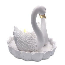 Load image into Gallery viewer, Elegance in Union Swan Figurine and Tealight Candle, 7" Romantic Couples Gift for Valentine or Anniversary
