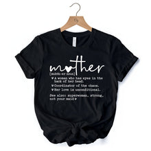 Carregar imagem no visualizador da galeria, Funny Mom Definition T-Shirt, White, Natural and Black Tee for Strong and Real Mothers