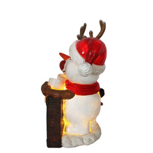 Carregar imagem no visualizador da galeria, It's the Most Wonderful Time for a Beer Festive Figurine, 8" Snowman and Reindeer Christmas Party Statue