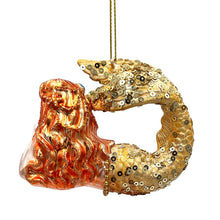 Carregar imagem no visualizador da galeria, Mesmerizing Mermaid Glass Ornament, Beachy Sea Goddess Holiday Decor