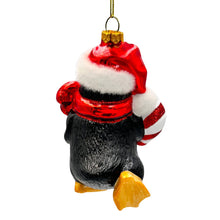 Carregar imagem no visualizador da galeria, Penguin with Candy Glass Christmas Ornament, Arctic Bird Classic Tree Decoration