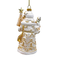 Carregar imagem no visualizador da galeria, Radiant Gold Santa Claus Glass Christmas Ornament, Holiday Tree Decoration