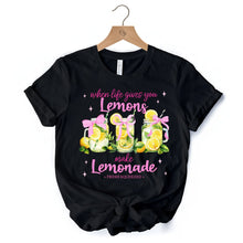 Load image into Gallery viewer, When Life Gives You Lemons Make Lemonade T-Shirt, Coquette White, Natural and Black Summer Girl Tee