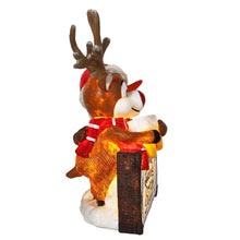 Carregar imagem no visualizador da galeria, It's the Most Wonderful Time for a Beer Festive Figurine, 8" Snowman and Reindeer Christmas Party Statue