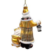 Carregar imagem no visualizador da galeria, Majestic Gold Santa Blown Glass Christmas Ornament, Sleigh Accessory Tree Decor